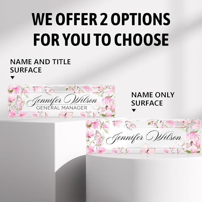 Desk Name Plate Personalized, Personalized Name Plate for Desk, Custom Office Desk Decor The Office Gifts for Women Men, Acrylic Desk Accessories Employee Appreciation Gifts for Boss, Manager, Teacher