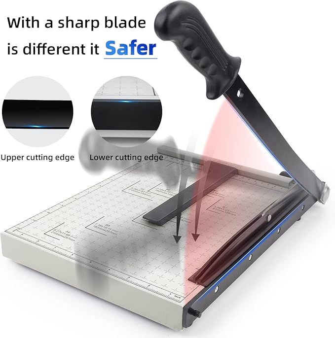 ZEQUAN A4 Paper Cutter Heavy Duty Metal Base, Stack Paper Trimmer Guillotine 13" Cutting Length, Guillotine Paper Slicer Cutter, 10 Sheet Capacity, for Office Home or School