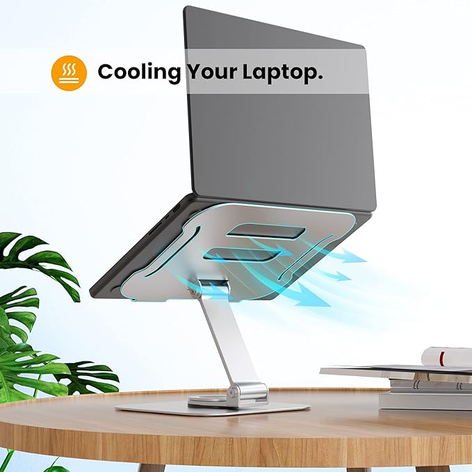 Laptop Stand Adjustable Height to 11.8 inch Rotate 360° Foldable Portable Multi-Angle iPad Stand BSL902S