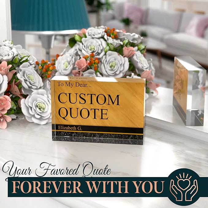 Personalized Gifts, Custom Quote Block Letter Board,Crystal-Clear Acrylic With Gift Box,17 Styles, Holiday and Christmas Gift for Mom, Dad, Girlfriend, Him or Her, Husband, Wife (4"x6", Nolan)