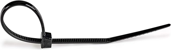 StarTech.com 6"(15cm) Cable Ties - 1/8"(3mm) Wide, 1-3/8"(39mm) Bundle Diameter, 40lb(18kg) Tensile Strength, Nylon Self Locking Zip Ties w/Curved Tip - 94V-2/UL Listed, 1000 Pack - Black, TAA