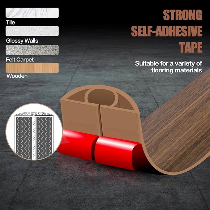 Floor Cord Cover Cable Cavity Self Adhesive Cord Hider Floor 10FT Floor Cable Management Power Cord Protector Floor Electric Cord Covers for Offices, Gym, Exhibitions (Misty Brown Wood, 0.78" x 10')
