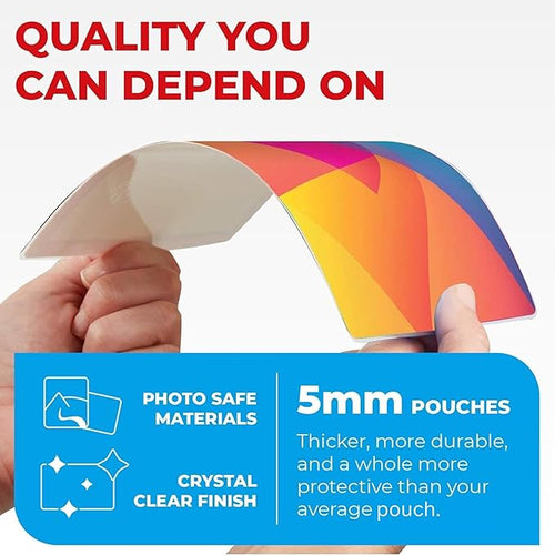5MIL Thermal Laminating Sheets (125 Count) Photo, Card, Notecard, ID Badge, and Business Card Sizes, Dry-Erase Friendly Laminating Pouches, Compatible with Laminators, Crystal Clear Laminated Finish