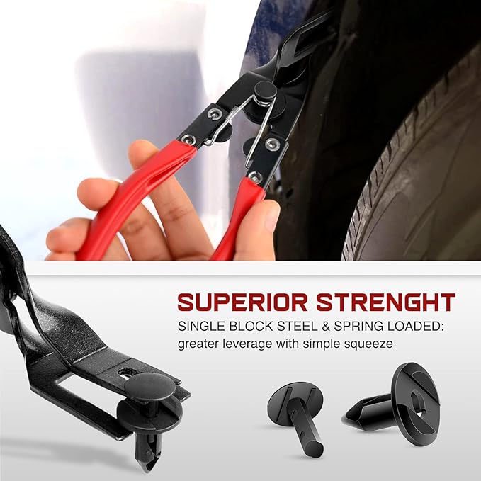 Nilight 3PCS Clip Pliers Set & Fastener Remover Auto Trim Removal Tool Kit Auto Upholstery Combo Repair Kit with Storage Bag for Car Panel Dashboard