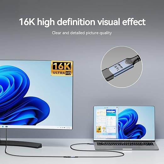 1ft/0.3M usb c to usb c Extension Cable Compatible with Thunderbolt 5, high Speed 80gbps Data Transfer,240w USB 5 Type C Male to Female Extension Cable 5A Fast Charging,8K/16K Video Display.