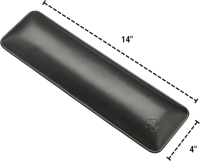 Bailey Tenkeyless by Castle - TKL Short Wrist Rest for Keyboards with around 87 Keys - Leather Ergonomic Computer Extra Firm Wrist Support - Typists, Gaming, & Heavy Office Use (Nightfall, Tenkeyless)