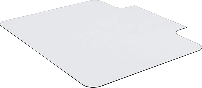 Lorell Tempered Glass Chairmat with Lip, 36" x 48", Clear, 1 Each