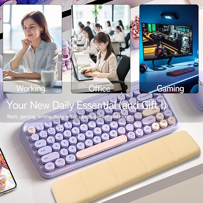 Ergonomic Keyboard Wrist Rest - Keyboard Wrist Cushion with Non-Slip Base, Cute Wrist Rest Support for Keyboard, Laptop, Mac, Typing