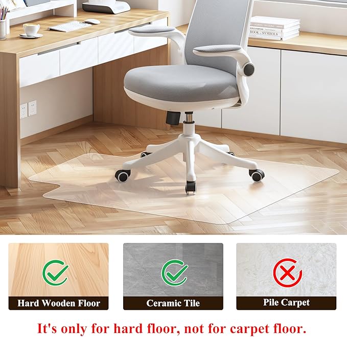 SHAREWIN Office Chair Mat for Hardwood Floors - 36"x47" Desk Chair Mats Home Floor Protector Heavy Duty - Easy Clean