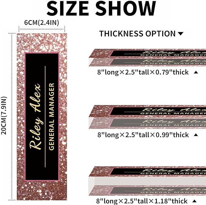 Custom Name Plate for Desk, Acrylic Name Plate Office Desk Decor for Women, Coworkers, Teacher, Employee Appreciation Gifts (S13)