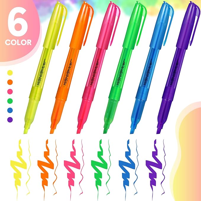 Thenshop 96 Pcs Highlighter Assorted Colors Bulk Colorful Highlighter Markers Bulk Pack Chisel Tip Fluorescent Pens for Office Supplies