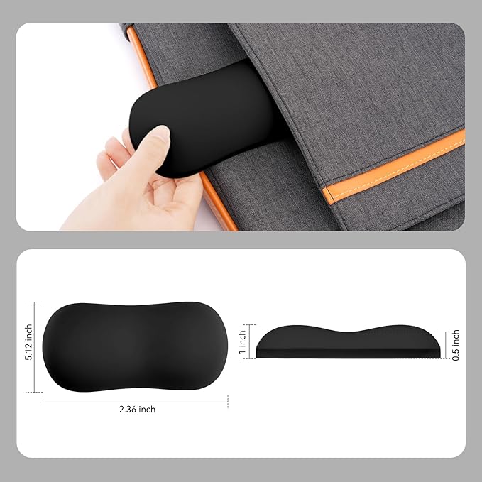 MOSISO Wrist Rest Silicone Ergonomic Air Cushion Mouse Support Pad, Keyboard Mouse Wrist Support for Typing, Gaming Pain Relief Pad Wrist Cushion for Computer, Laptop, Home & Office, Black