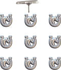 Horse and Horseshoe Pins - Silver Horse Map Pins for Cork Boards, Maps, or Lapel Use - Designed in USA - Set of 10