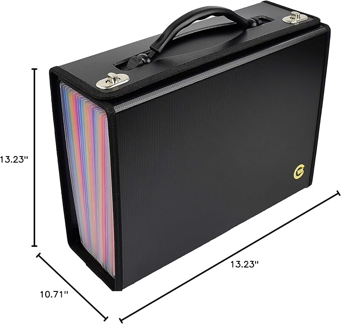 CNK Accordion File Folders with 24 Pockets Organizer for Document Paper Storage Folder Documents Expanding Binder Folio Pocket Receipt Filing Expandable Files Dividers Labels Letter Durable Handle