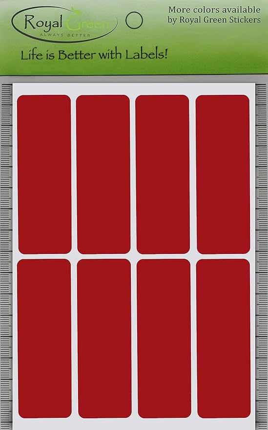 Royal Green Rectangular Stickers Color Coded Write on Labels for Organizing, Moving, & Mailing, 3x1 inch Stickers to Write On Labels & Tags for Home, Office, and School Projects, 120-Pack (Red)