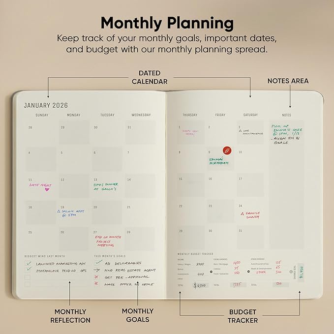 Dated, 2026 Planner, 8.5" x 11" - The #1 Productivity Planner to Achieve Your 2026 Goals - Planner 2026-2027 by PRODUCTIVITY STORE (A4, GREY)