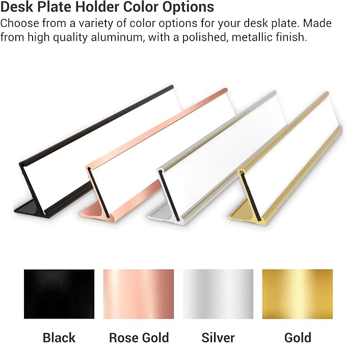 Custom Engraved Desk Plate | Personalized with your Name and Title | Perfect Decor for Office, Business, or Home | Multiple Font and Color Options | 2x8" or 2x10" (Black w/White Letters, 2x8")
