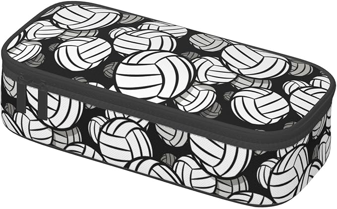 Volleyball Ball Pattern Pencil Case Big Capacity Storage Pencil Pouch Stationery Bags With Zipper Portable Pen Holder Box Organizer For Boys Girls Teens Student College School Office Supplies