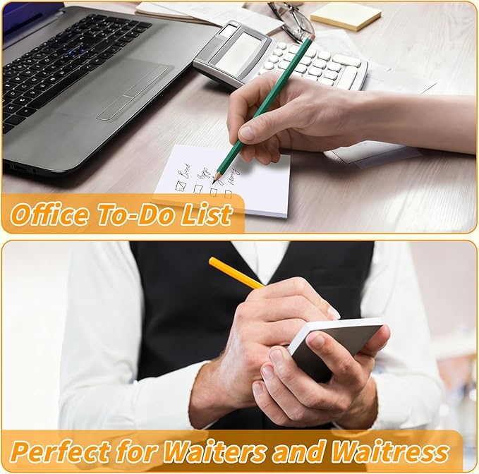 Note Pads 4x6, 36 Pack Small NotePads, Server Note Pads, Scratch Pads 4x6, Memo Pads White Paper, 50 Sheets per Blank Note Pads 4x6, Mini Writing Pads Pocket Notepads for Office School Home Supplies