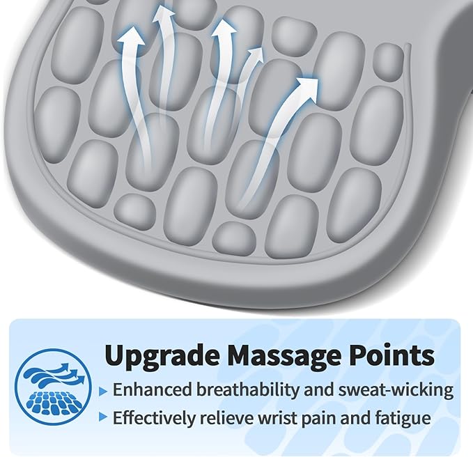 YIWEI Ergonomic Mouse Pad with Wrist Rest - Comfortable Office Mousepad with Memory Foam Wrist Support for Carpal Tunnel Relief, Mouse Pads with Non-Slip Base for Gaming and Home (Light Gray)