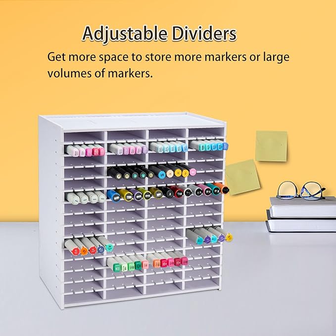 SANFURNEY Marker Pen Organizer Holder for 240 Markers, Craft Art Supply Storage Rack, Desktop Art Marker Pens Colored Pencils Holder Storage Case for Home Classroom Office