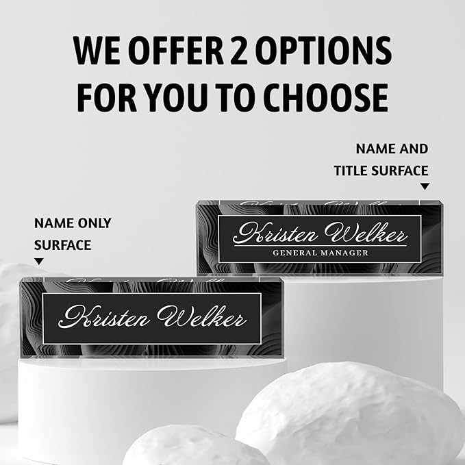 Personalized Office Name Plate, Custom Name Plate for Desks, Office Desk Decorations Gift for Women Men, Acrylic Desk Name Plate for Teacher Coworkers Staff Boss (Business Style-1)