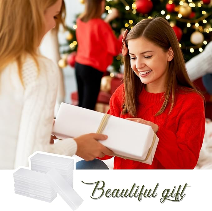 50 Pcs Clear Pencil Boxes Plastic Pencil Cases Bulk Frosted White Pen Storage with Hinged Lid Clear Pen Holder for Office Supplies Organization 7.17 × 2.36 × 0.94 Inch