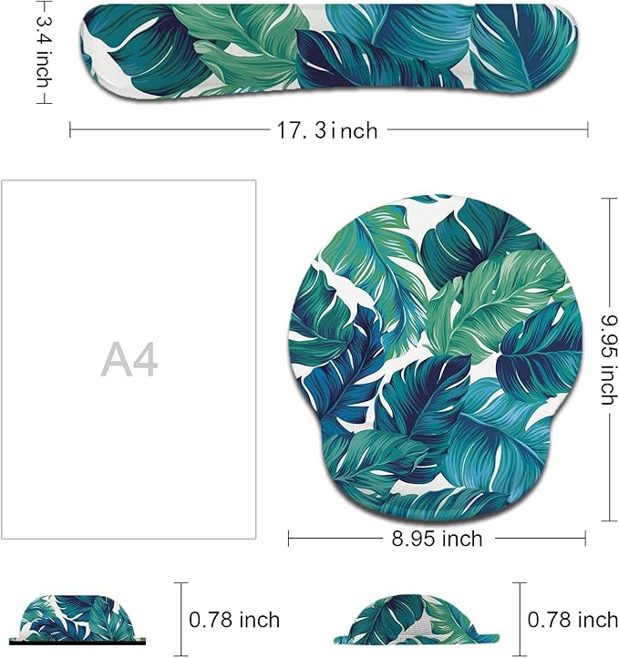 Lateefah Mouse Pad with Wrist Rest, 3-in-1 Gaming Mouse Pad, Keyboard Wrist Rest, Ergonomic Memory Foam Mousepad with Wrist Support for Computer Keyboard