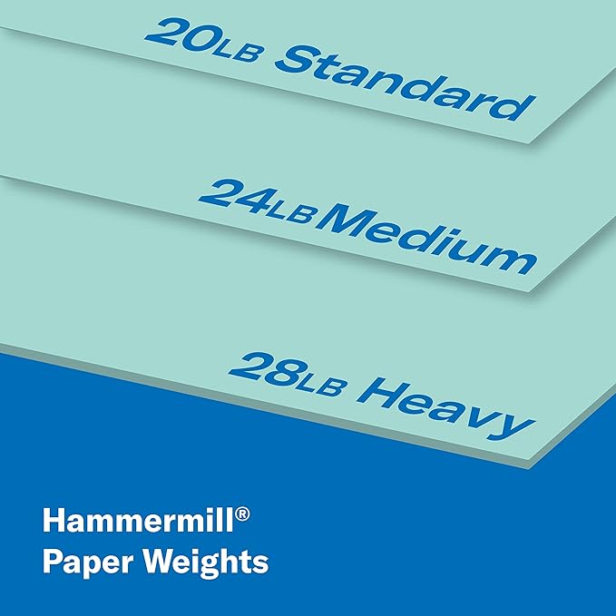 Hammermill Colored Paper, 20 lb Turquoise Printer Paper, 8.5 x 11-1 Ream (500 Sheets) - Made in the USA, Pastel Paper, 103820R