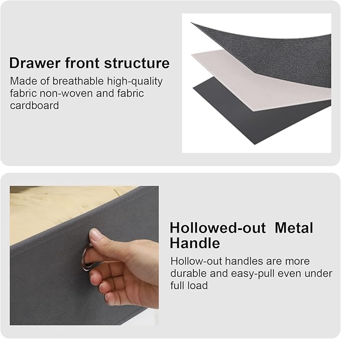 HAITRAL Drawer Clothes Organizer, Fabric Storage Chest - 4 Drawers Storage Organizer Unit for Closet, Easy Assembly Closet Dresser for Dorm, Bedroom, Hallway, Storage Bins (Gray)