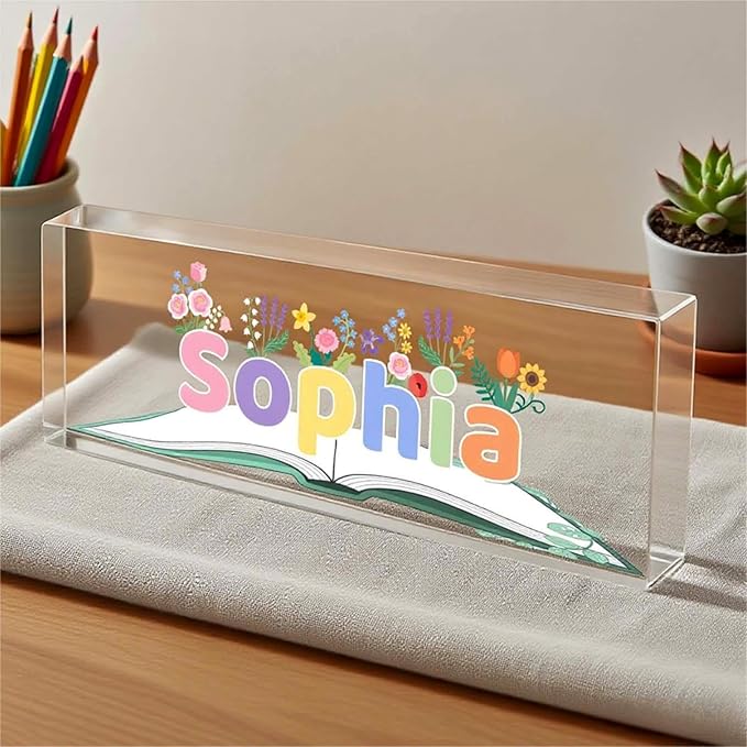 Custom Desk Name Plate, Teacher Name Plate for Desk, Office Decor for Women, Coworkers, Employee (S10)