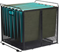 Dasher Products Hanging File Organizer Letter Size, Black Metal Mesh File Crate for Hanging Folders, Portable Document Folder Holder and Filing Bin. Ideal for Office, Home, and School Organization
