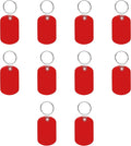 DISCOUNT PROMOS Tag Soft Plastic Keychains - 10 pack - Small Key Tag Chain For Staying Organized - Rubber Key Ring Keychain – Red