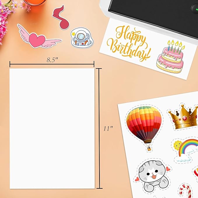 NefLaca 2000 Full Sheets Sticker Paper for Laser & Ink Jet Printers, 8.5" x 11" Full Sheet Address Shipping Label, 2000 Sheets 2000 Labels