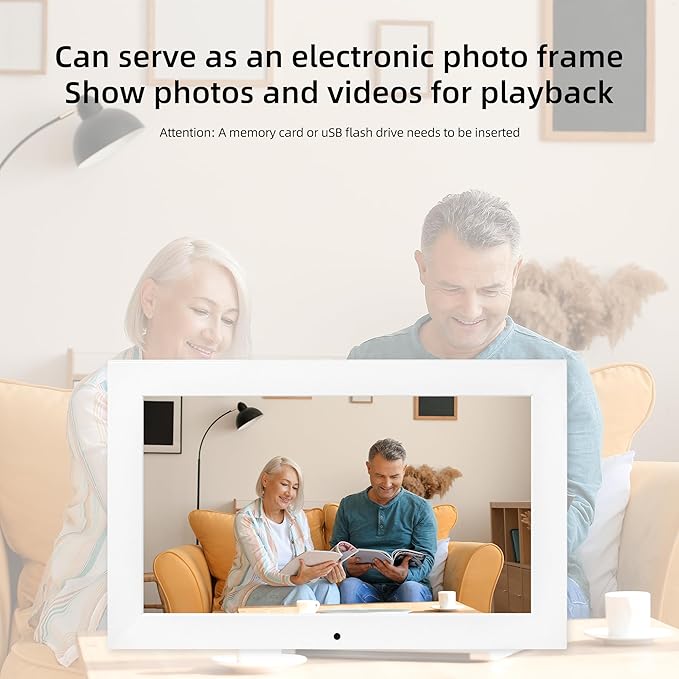 Digital Alarm Clock, Multiple Alarm Functions, Clock with Date and Week, Digital Alarm and Electronic Calendar for Seniors (White, 10inch)