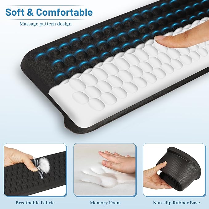 L-Shaped Desk Edge Cushion,2-Piece Keyboard Wrist Rest,Computer Ergonomic Elbow Pads for Long Hours of Work,Gaming,Studying