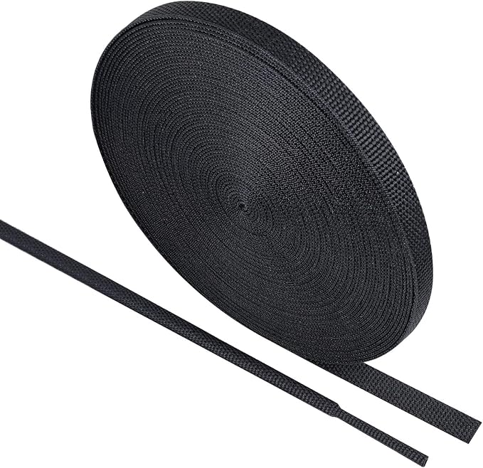 Black 2:1 Ratio Automotive Heat Shrink Braided Sleeving,Wear-Resistant Flat Woven Shrinkable Sleeve Fabric Car Cable Wires Hoses Protection (1/4''-66ft)