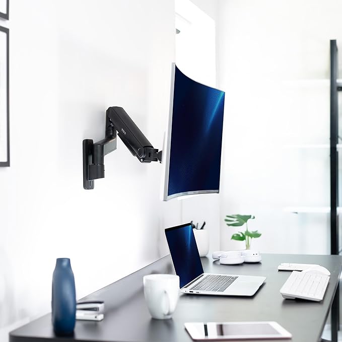 VIVO Premium Ultrawide Monitor Counterbalance Wall Mount for 40 inch Screens up to 44 lbs, Full Motion, Max VESA 100x100, Black, MOUNT-V100E