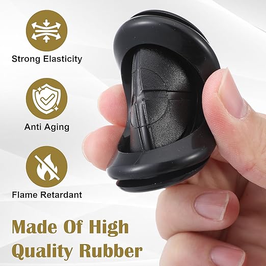 6pcs Desk Cord Hole Cover, Desk Grommet for 1-1/2" Drill Hole, Rubber Grommet for Wiring, Firewall Rubbers Grommets for Wire Protection, Black