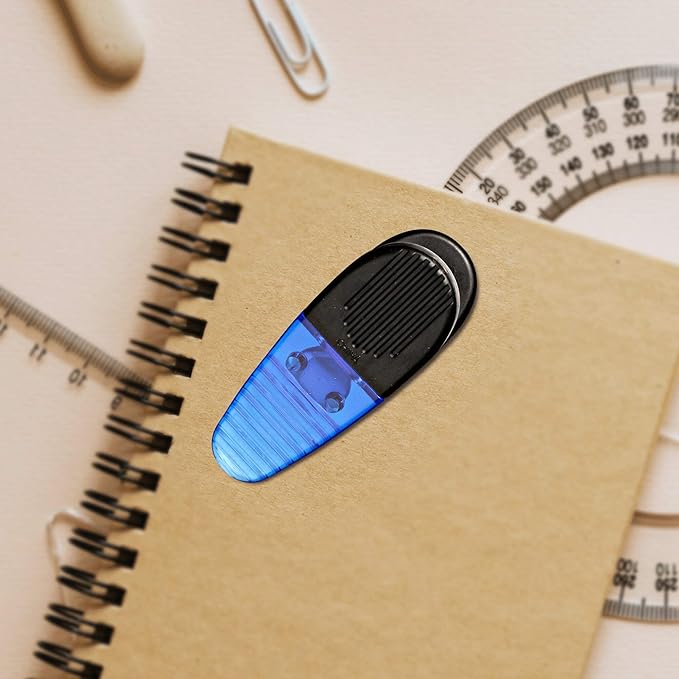 10 Magnetic Memo Holders Set - Large Clip, Plastic - TBlue