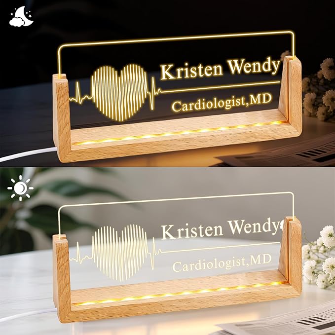 Ships Next Day, Custom Name Plate for Desk - The Doctor Light Up Acrylic Desk Name Plate Personalized Elegant Office Gifts for Doctor Appreciation Gifts, Office Decor for Women Men