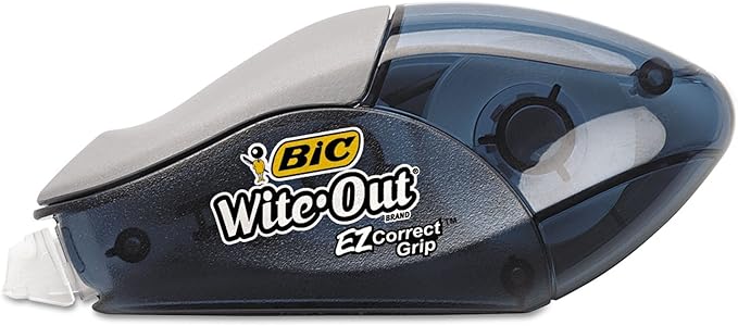 BIC Wite-Out Brand EZ Correct Grip Correction Tape, 19.8 Feet, 2-Count Pack of White Correction Tape, Fast, Clean and Easy to Use Tear-Resistant Tape Office or School Supplies