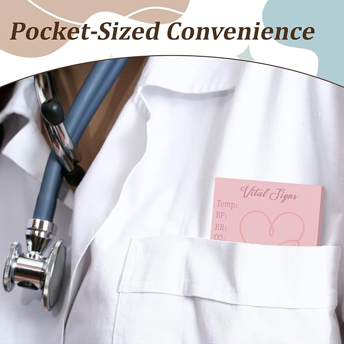 9 Pads Vital Signs Sticky Notes 3x3 Inch Cute Self Stick Notepads Notes Adhesive Memo Pad Office Decor Gifts for Students School Teacher Meeting Office Supplies