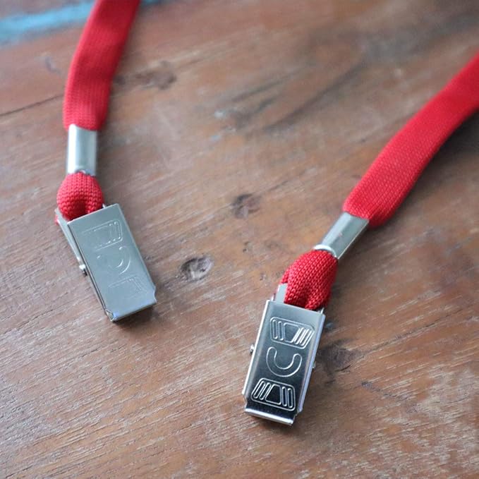 Bulk 25 Pack - Face Mask Lanyards - Premium Comfortable Neck Straps for Tickets, Badge Holders - Twist Free 2 Hook Design (1 on Each End) for Special Event Badges, Credentials and Ticket Holders (Red)