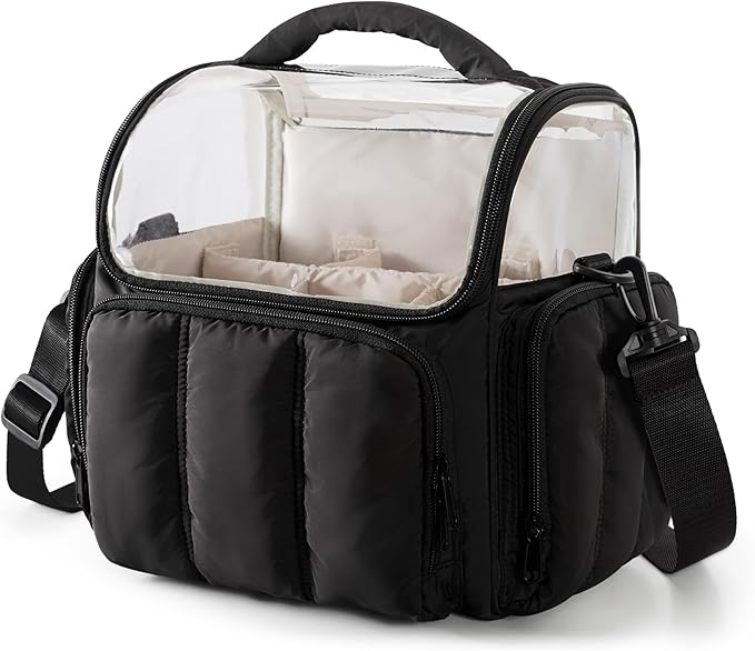 Puffy Marker Organizer Case for 210 Markers, Large Marker Storage Bag with Shoulder Strap for Adults, Artists, Teachers, Coloring Enthusiasts, Marker Holder Organizer, Black (Patented Design)