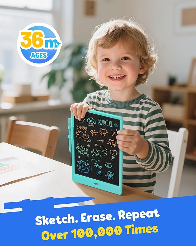 TEKFUN Kids Toys 10Inch LCD Writing Tablet, Mess Free Coloring Doodle Board, Drawing Pad for Kids Games Educational Toys for Ages 3-10 Girls Boys (Green)