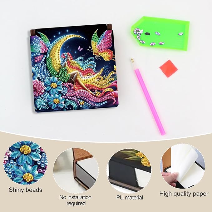 Woman Diamond Painting Kit Note Box,Memo Paper Storage Box Diamond Art,Sticky Note Holder Diamond Art,Diamond Painting Memo Pad For Office Desk. (Woman)