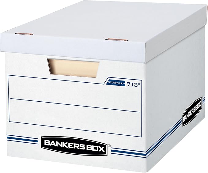 Bankers Box 6-Pack Basic Duty File Storage Boxes with Lids, Letter/Legal, STOR/FILE, (0071303)