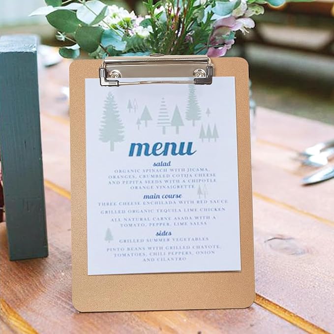Uzant Mini Clipboards, 32 Pack 6" x 9" Small Clipboards Bulk, Wooden Memo Mini Clip Boards with Low Profile Clip, Hanging Loop for Office Home Classroom Supplies