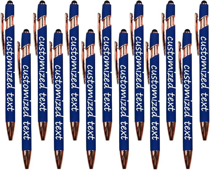 Yucold Bulk Custom Personalized Pens with Name & Logo Printing Personalized custom ballpoint pen for Business, Graduation Gifts & Party Events (royal blue,300)